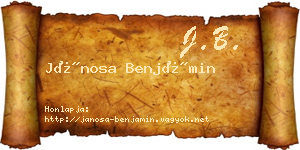 Jánosa Benjámin névjegykártya