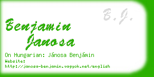 benjamin janosa business card
